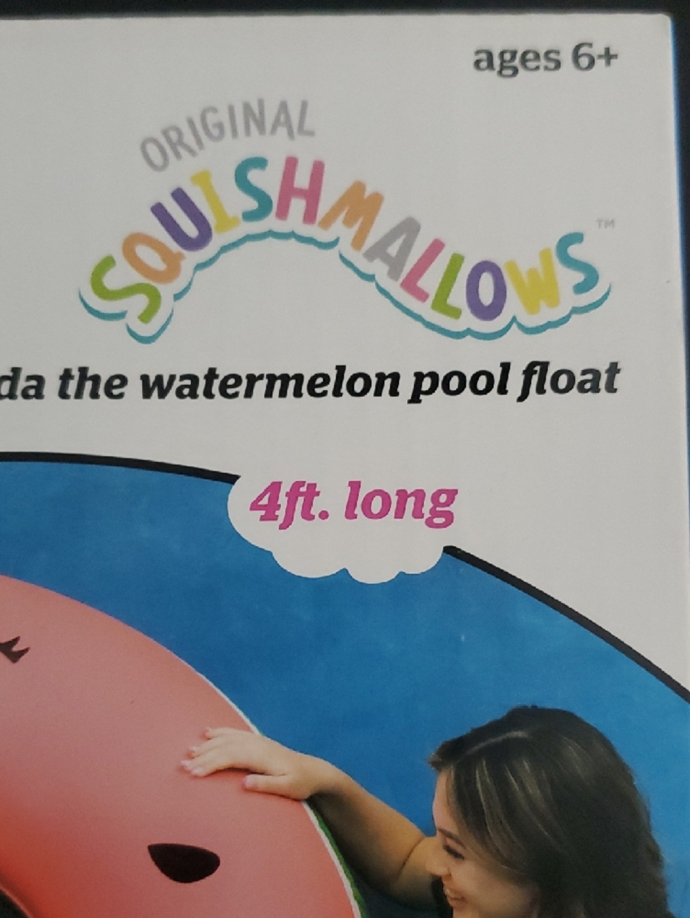 Squishmallows Watermelon Pool Float - Pink, Green & Black - Picture 2 of 3